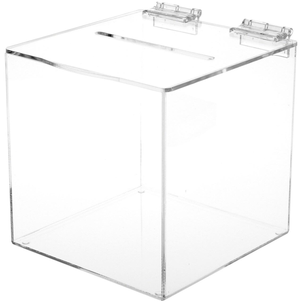 Plymor Clear Acrylic Ballot / Collection / Donation Box, 6" W x 6" D x 6" H